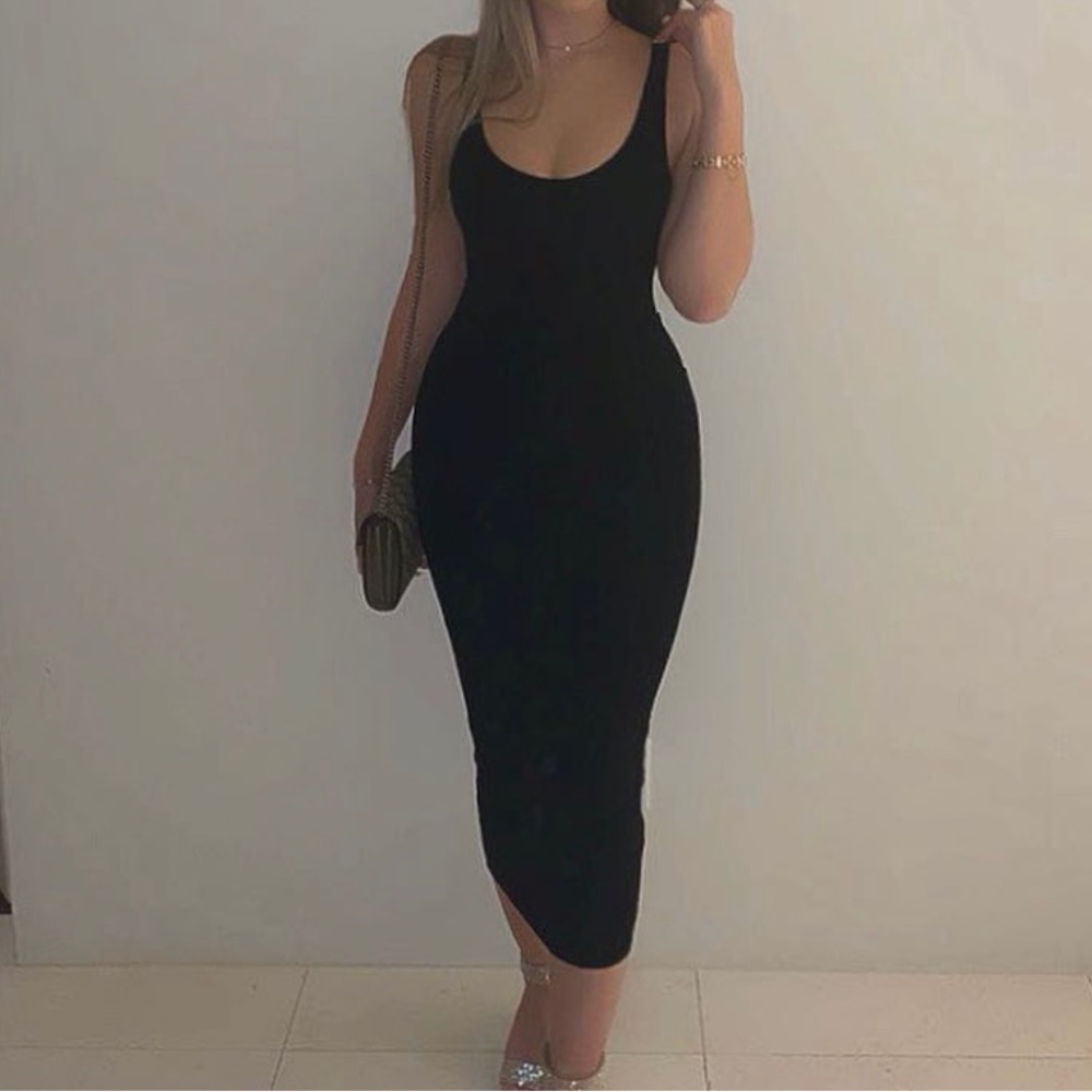Black Midi Bodycon Dress